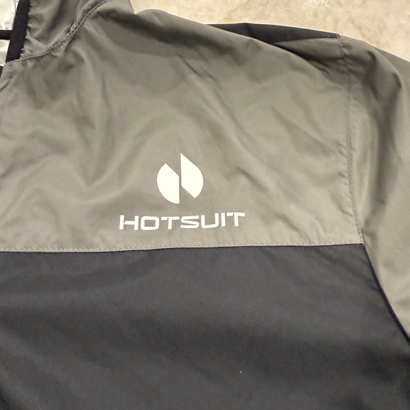 HotSuit Full Zip Hooded Sauna Sweat Jacket Men's Size Small Grey/Black - Picture 4 of 7